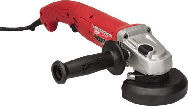 Milwaukee Tool - 4-1/2" Wheel Diam, 11,000 RPM, Corded Angle & Disc Grinder - 5/8-11 Spindle, 120 Volts, 11 Amps - USA Tool & Supply