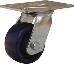 Hamilton - 4" Diam x 2" Wide x 5-5/8" OAH Top Plate Mount Swivel Caster - Polyurethane, 750 Lb Capacity, Sealed Precision Ball Bearing, 4-1/2 x 6-1/4" Plate - USA Tool & Supply
