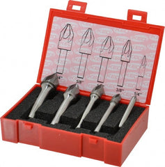 Keo - 5 Piece, 1/4 to 3/4" Head Diam, 60° Included Angle, Single End Countersink Set - USA Tool & Supply