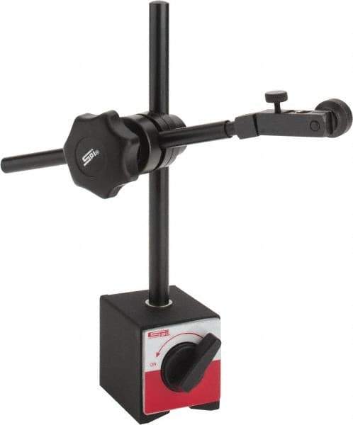 SPI - 60mm Long x 2" Wide x 55mm High Magnetic Indicator Base with On/Off Switch - 80 Kg Magnetic Pull, 180mm Rod Length - USA Tool & Supply