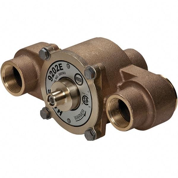 Haws - 1-1/4" Inlet, 10" Long x 5" Wide x 7" High, Brass Plumbed Wash Station Tempering Valve - Compatible with Combination Drench Shower & Eye/Face Wash Stations - USA Tool & Supply