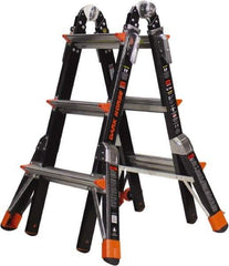 Little Giant Ladder - 10 Steps, 11' High, Type IAA Rating, Fiberglass Multi-Use Ladder - 375 Lb Load Capacity, 29" Base Width - USA Tool & Supply