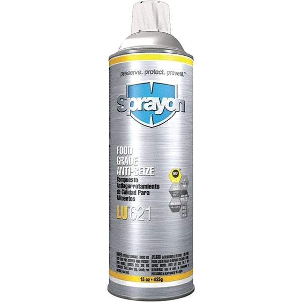 Sprayon - Aerosol General Purpose Anti-Seize Lubricant - Nickel/Aluminum/Copper, 1,800°F, White, Food Grade, Water Resistant - USA Tool & Supply