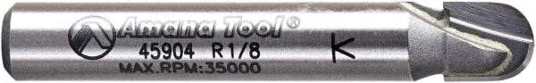 Amana Tool - 1/4" Cut Diam, 1/4" Length of Cut, 2 Flute Core Box Edge Profile Router Bit - Carbide-Tipped, 1/4" Shank Diam, 1-5/8" OAL, Uncoated - USA Tool & Supply