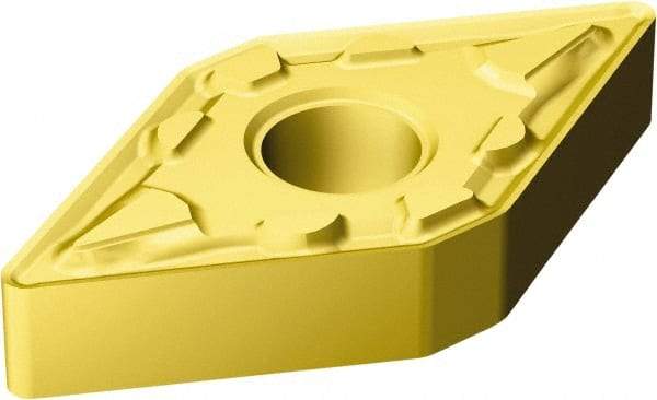 Sandvik Coromant - DNMG332 MM Grade 2015 Carbide Turning Insert - TiCN/Al2O3/TiN Finish, 55° Diamond, 3/8" Inscr Circle, 3/16" Thick, 1/32" Corner Radius - USA Tool & Supply