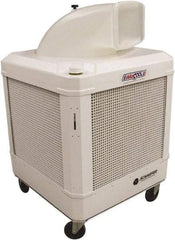 Schaefer Ventilation Equipment - 24 Gal Capacity, 1 hp, 2,460 & 1,660 CFM Evaporative Cooler - 13.7 Amp Rating, 115 Volts, 2 Speed - USA Tool & Supply