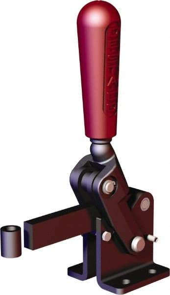 De-Sta-Co - 1,574 Lb Holding Capacity, Vertical Handle, Manual Hold Down Toggle Clamp - 90° Handle Movement, 120° Bar Opening, Solid Bar, Flanged Base, Oxide Finish, Forged Alloy Steel - USA Tool & Supply