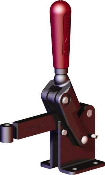 De-Sta-Co - 2,248 Lb Holding Capacity, Vertical Handle, Manual Hold Down Toggle Clamp - 90° Handle Movement, 120° Bar Opening, Solid Bar, Flanged Base, Oxide Finish, Forged Alloy Steel - USA Tool & Supply