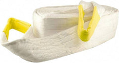 Erickson Manufacturing - 30' Long x 6" Wide, 75,000 Lb Basket Capacity, Polyester Blend Web Sling - White - USA Tool & Supply