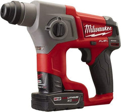 Milwaukee Tool - 12 Volt SDS Plus Chuck Cordless Rotary Hammer - 0 to 6,200 BPM, 0 to 900 RPM, Reversible - USA Tool & Supply