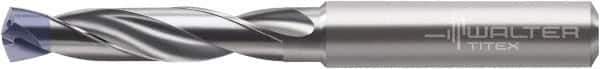 Walter-Titex - 4.2mm 140° Spiral Flute Solid Carbide Screw Machine Drill Bit - Tinal Finish, Right Hand Cut, 24mm Flute Length, 66mm OAL, X-treme Inox Point, Straight Shank, Through Coolant - USA Tool & Supply
