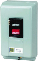 Square D - 2 Poles, 18 Amp, M-0 NEMA, Enclosed Pushbutton Manual Motor Starter - 1 hp at 115 VAC & 2 hp at 230 VAC, CSA, NEMA 1 & UL Listed - USA Tool & Supply