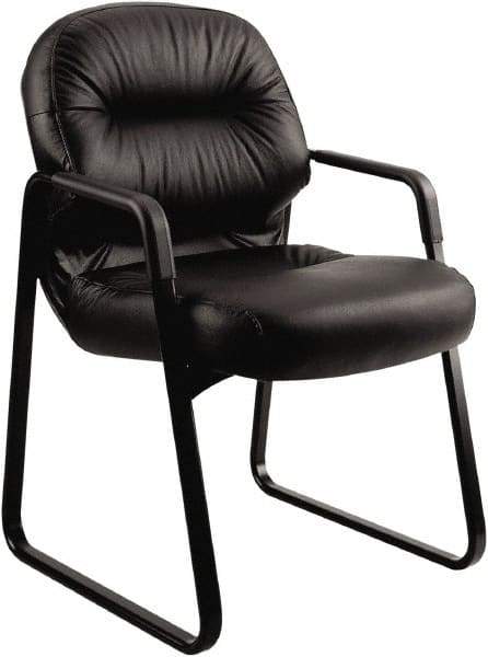 Hon - 36" High Guest Chair - 31" Wide x 35-3/4" Deep, Leather, Memory Foam Seat, Black - USA Tool & Supply