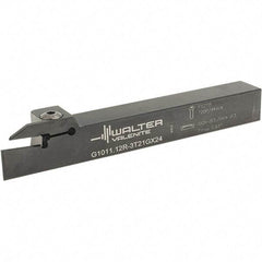 Walter - External Thread, 0.827" Max Depth of Cut, 3mm Min Groove Width, 150.01mm OAL, Right Hand Indexable Grooving Cutoff Toolholder - 19.05mm Shank Height x 19.05mm Shank Width, GX24-2E3/F3.. Insert Style, G1011 Toolholder Style - USA Tool & Supply
