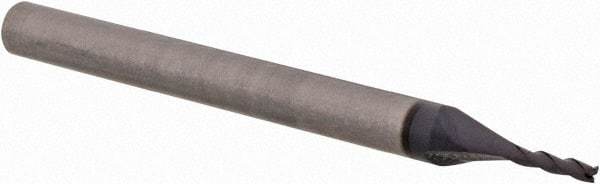 SGS - 1mm, 4mm LOC, 3mm Shank Diam, 38mm OAL, 3 Flute, Solid Carbide Square End Mill - Single End, AlTiN Finish, Spiral Flute, 30° Helix, Centercutting, Right Hand Cut, Right Hand Flute, Series 5M - USA Tool & Supply