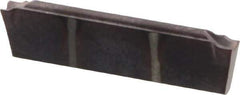 Kennametal - A4C0205 CF KCU25 Grade, 0.0783" Cutting Width, Carbide Cutoff Insert - 10° Right Hand Lead Angle, 0.008" Cnr Rad, AlTiN Coated, Double End - USA Tool & Supply