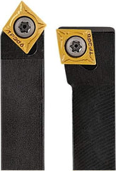 Seco - SCDC, Left Hand Cut, 45° Lead Angle, 14mm Shank Height x 14mm Shank Width, Neutral Rake Indexable Turning Toolholder - 150mm OAL, CC..09T3.. Insert Compatibility, Series Screw Lock - USA Tool & Supply