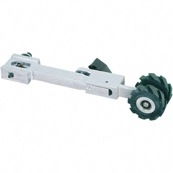 Dynabrade - 1-1/2" Wide Electric Versatility Belt Grinder Contact Arm - Split Wheel Arm, 72" Belt Length x 1-1/2" Belt Width, Serrated, Rubber, 70" Contact Wheel Diam - USA Tool & Supply
