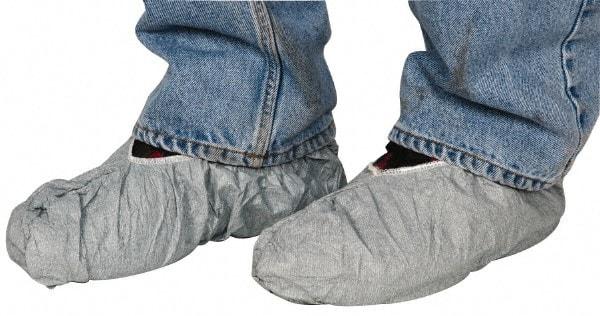 Dupont - Size Universal, Tyvek, Non-Skid Shoe Cover - Grey, Non-Chemical Resistant - USA Tool & Supply