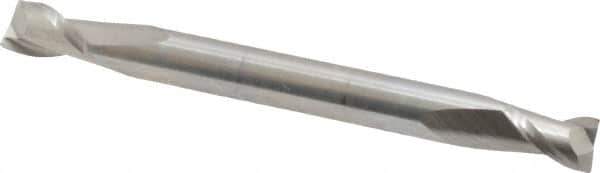 Cleveland - 3/16", 9/32" LOC, 3/16" Shank Diam, 2" OAL, 2 Flute, High Speed Steel Square End Mill - Double End, Uncoated, Spiral Flute, 30° Helix, Centercutting, Right Hand Cut, Right Hand Flute, Series HMD-2 - USA Tool & Supply