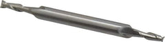 Cleveland - 7/64", 21/64" LOC, 3/16" Shank Diam, 2-1/4" OAL, 2 Flute, High Speed Steel Square End Mill - Double End, Uncoated, Spiral Flute, 30° Helix, Centercutting, Right Hand Cut, Right Hand Flute, Series HMD-2 - USA Tool & Supply