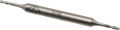 Cleveland - 1/16", 7/32" LOC, 3/16" Shank Diam, 2-1/2" OAL, 2 Flute, High Speed Steel Square End Mill - Double End, Uncoated, Spiral Flute, 30° Helix, Centercutting, Right Hand Cut, Right Hand Flute, Series HMD-2 - USA Tool & Supply