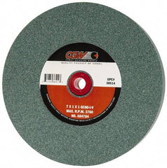 Camel Grinding Wheels - 80 Grit Silicon Carbide Bench & Pedestal Grinding Wheel - 7" Diam x 1" Hole x 1" Thick, 3760 Max RPM, I Hardness, Medium Grade , Vitrified Bond - USA Tool & Supply