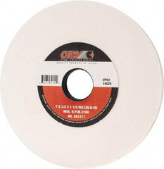 Camel Grinding Wheels - 7" Diam x 1-1/4" Hole x 1/2" Thick, K Hardness, 120 Grit Surface Grinding Wheel - Aluminum Oxide, Type 1, Fine Grade, 3,760 Max RPM, Vitrified Bond, No Recess - USA Tool & Supply