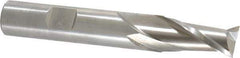Cleveland - 1/2", 1" LOC, 1/2" Shank Diam, 3-1/4" OAL, 2 Flute, Cobalt Square End Mill - Single End, Uncoated, Spiral Flute, 30° Helix, Centercutting, Right Hand Cut, Right Hand Flute, Series HGC-2 - USA Tool & Supply