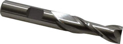 Cleveland - 25/64", 13/16" LOC, 3/8" Shank Diam, 2-11/16" OAL, 2 Flute, Cobalt Square End Mill - Single End, Uncoated, Spiral Flute, 30° Helix, Centercutting, Right Hand Cut, Right Hand Flute, Series HGC-2 - USA Tool & Supply