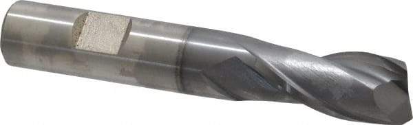 Cleveland - 5/8", 1-5/16" LOC, 5/8" Shank Diam, 3-1/4" OAL, 2 Flute, Cobalt Square End Mill - Single End, TiCN Finish, Spiral Flute, 30° Helix, Centercutting, Right Hand Cut, Right Hand Flute, Series HGC-2 - USA Tool & Supply