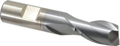 Cleveland - 3/4", 1-5/16" LOC, 3/4" Shank Diam, 3-7/8" OAL, 2 Flute, Cobalt Square End Mill - Single End, TiCN Finish, Spiral Flute, 30° Helix, Centercutting, Right Hand Cut, Right Hand Flute, Series HGC-2 - USA Tool & Supply