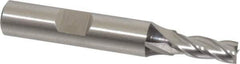 Cleveland - 15/64", 5/8" LOC, 3/8" Shank Diam, 2-7/16" OAL, 4 Flute, High Speed Steel Square End Mill - Single End, Uncoated, Spiral Flute, 30° Helix, Centercutting, Right Hand Cut, Right Hand Flute, Series HG-4C - USA Tool & Supply