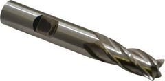 Cleveland - 11/32", 3/4" LOC, 3/8" Shank Diam, 2-1/2" OAL, 4 Flute, High Speed Steel Square End Mill - Single End, Uncoated, Spiral Flute, 30° Helix, Centercutting, Right Hand Cut, Right Hand Flute, Series HG-4C - USA Tool & Supply