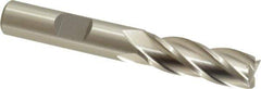 Cleveland - 25/64", 1" LOC, 3/8" Shank Diam, 2-11/16" OAL, 4 Flute, High Speed Steel Square End Mill - Single End, Uncoated, Spiral Flute, 30° Helix, Centercutting, Right Hand Cut, Right Hand Flute, Series HG-4C - USA Tool & Supply