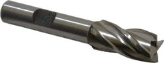 Cleveland - 1/2", 1" LOC, 3/8" Shank Diam, 2-11/16" OAL, 4 Flute, High Speed Steel Square End Mill - Single End, Uncoated, Spiral Flute, 30° Helix, Centercutting, Right Hand Cut, Right Hand Flute, Series HG-4C - USA Tool & Supply