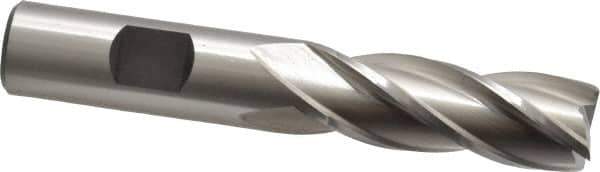 Cleveland - 5/8", 1-5/8" LOC, 5/8" Shank Diam, 3-3/4" OAL, 4 Flute, High Speed Steel Square End Mill - Single End, Uncoated, Spiral Flute, 30° Helix, Centercutting, Right Hand Cut, Right Hand Flute, Series HG-4C - USA Tool & Supply