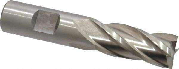 Cleveland - 3/4", 1-5/8" LOC, 3/4" Shank Diam, 3-7/8" OAL, 4 Flute, High Speed Steel Square End Mill - Single End, Uncoated, Spiral Flute, 30° Helix, Centercutting, Right Hand Cut, Right Hand Flute, Series HG-4C - USA Tool & Supply