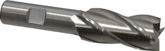 Cleveland - 7/8", 1-7/8" LOC, 5/8" Shank Diam, 4" OAL, 4 Flute, High Speed Steel Square End Mill - Single End, Uncoated, Spiral Flute, 30° Helix, Centercutting, Right Hand Cut, Right Hand Flute, Series HG-4C - USA Tool & Supply