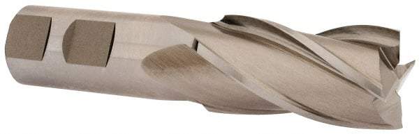 Cleveland - 1", 1-7/8" LOC, 7/8" Shank Diam, 4-1/8" OAL, 4 Flute, High Speed Steel Square End Mill - Single End, Uncoated, Spiral Flute, 30° Helix, Centercutting, Right Hand Cut, Right Hand Flute, Series HG-4C - USA Tool & Supply