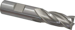 Cleveland - 23/32", 1-5/8" LOC, 3/4" Shank Diam, 3-7/8" OAL, 4 Flute, High Speed Steel Square End Mill - Single End, Uncoated, Spiral Flute, 30° Helix, Centercutting, Right Hand Cut, Right Hand Flute, Series HG-4C - USA Tool & Supply