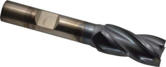 Cleveland - 1/2", 1" LOC, 3/8" Shank Diam, 2-11/16" OAL, 4 Flute, High Speed Steel Square End Mill - Single End, TiCN Finish, Spiral Flute, 30° Helix, Centercutting, Right Hand Cut, Right Hand Flute, Series HG-4C - USA Tool & Supply