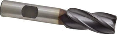 Cleveland - 5/8", 1-3/8" LOC, 1/2" Shank Diam, 3-3/8" OAL, 4 Flute, High Speed Steel Square End Mill - Single End, TiCN Finish, Spiral Flute, 30° Helix, Centercutting, Right Hand Cut, Right Hand Flute, Series HG-4C - USA Tool & Supply