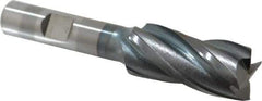 Cleveland - 3/4", 1-5/8" LOC, 1/2" Shank Diam, 3-3/8" OAL, 4 Flute, High Speed Steel Square End Mill - Single End, TiCN Finish, Spiral Flute, 30° Helix, Centercutting, Right Hand Cut, Right Hand Flute, Series HG-4C - USA Tool & Supply