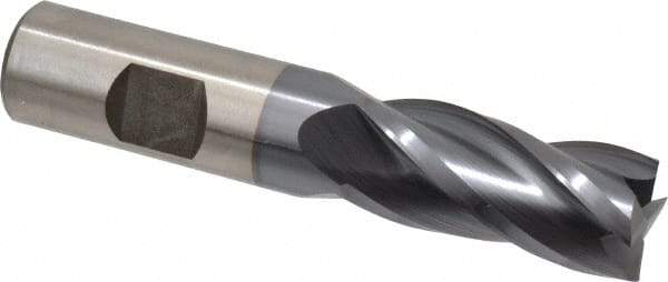 Cleveland - 3/4", 1-5/8" LOC, 3/4" Shank Diam, 3-7/8" OAL, 4 Flute, High Speed Steel Square End Mill - Single End, TiCN Finish, Spiral Flute, 30° Helix, Centercutting, Right Hand Cut, Right Hand Flute, Series HG-4C - USA Tool & Supply