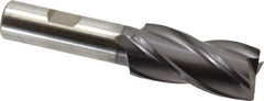 Cleveland - 7/8", 1-7/8" LOC, 5/8" Shank Diam, 4" OAL, 4 Flute, High Speed Steel Square End Mill - Single End, TiCN Finish, Spiral Flute, 30° Helix, Centercutting, Right Hand Cut, Right Hand Flute, Series HG-4C - USA Tool & Supply