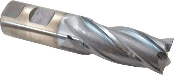 Cleveland - 31/32", 2" LOC, 1" Shank Diam, 4-1/2" OAL, 4 Flute, High Speed Steel Square End Mill - Single End, TiCN Finish, Spiral Flute, 30° Helix, Centercutting, Right Hand Cut, Right Hand Flute, Series HG-4C - USA Tool & Supply