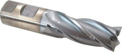 Cleveland - 31/32", 2" LOC, 1" Shank Diam, 4-1/2" OAL, 4 Flute, High Speed Steel Square End Mill - Single End, TiCN Finish, Spiral Flute, 30° Helix, Centercutting, Right Hand Cut, Right Hand Flute, Series HG-4C - USA Tool & Supply