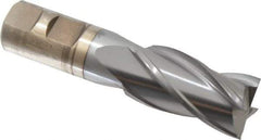 Cleveland - 1", 1-7/8" LOC, 7/8" Shank Diam, 4-1/8" OAL, 4 Flute, High Speed Steel Square End Mill - Single End, TiCN Finish, Spiral Flute, 30° Helix, Centercutting, Right Hand Cut, Right Hand Flute, Series HG-4C - USA Tool & Supply