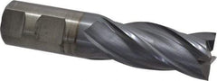 Cleveland - 1", 2" LOC, 1" Shank Diam, 4-1/2" OAL, 4 Flute, High Speed Steel Square End Mill - Single End, TiCN Finish, Spiral Flute, 30° Helix, Centercutting, Right Hand Cut, Right Hand Flute, Series HG-4C - USA Tool & Supply